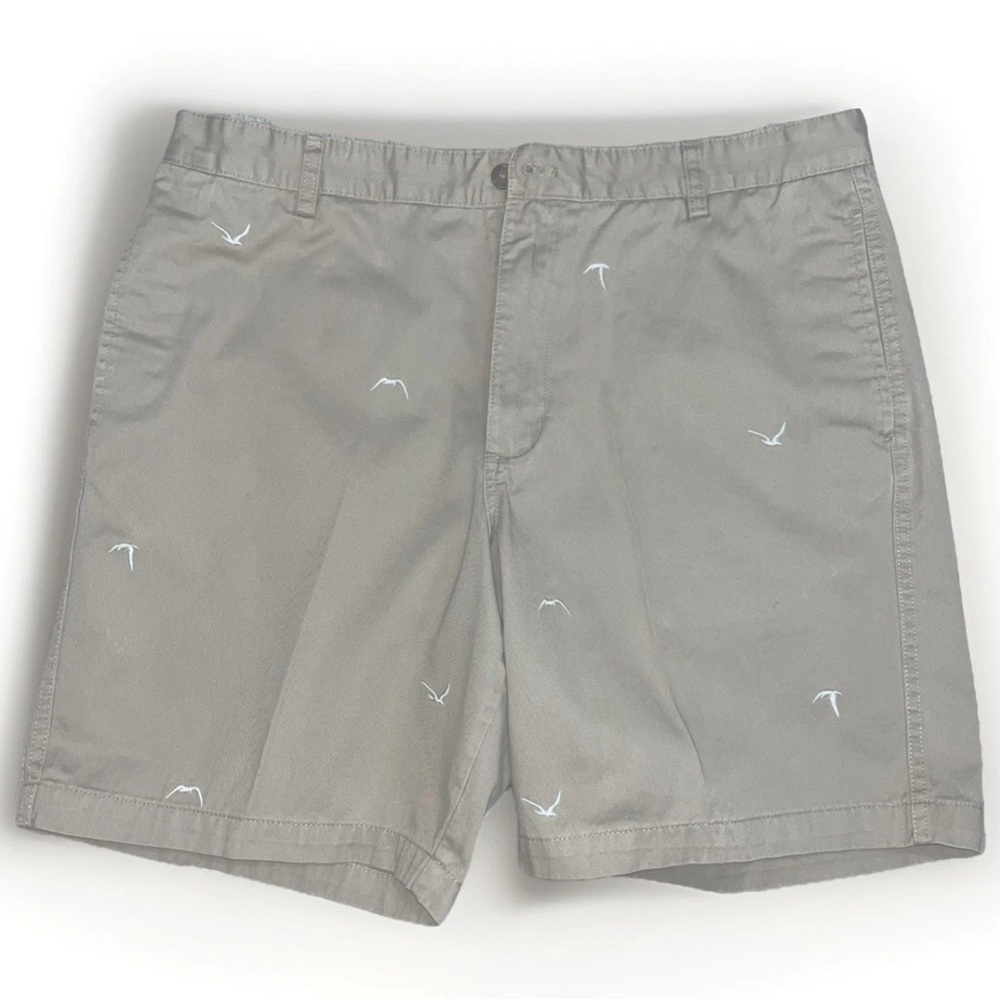 CHAPS Men's White Seagulls Flat Front Shorts Khaki Size 38 - Like New‎